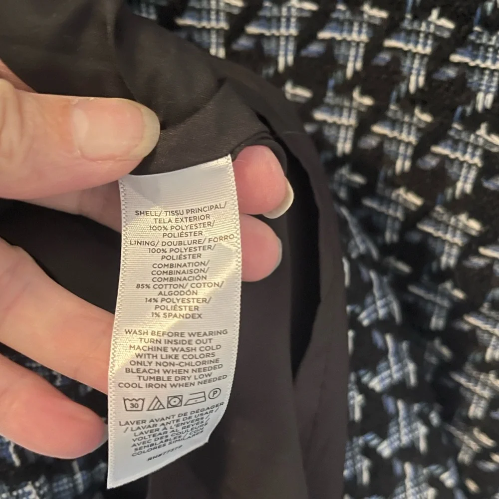 Ann Taylor Denim Tweet Houndstooth Dress size 2P - Picture 12 of 13